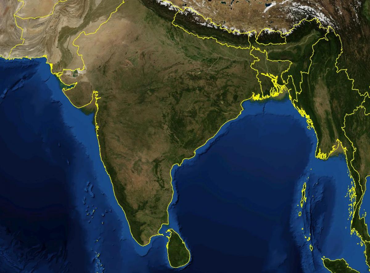 Mapa widoku nieba w Indiach