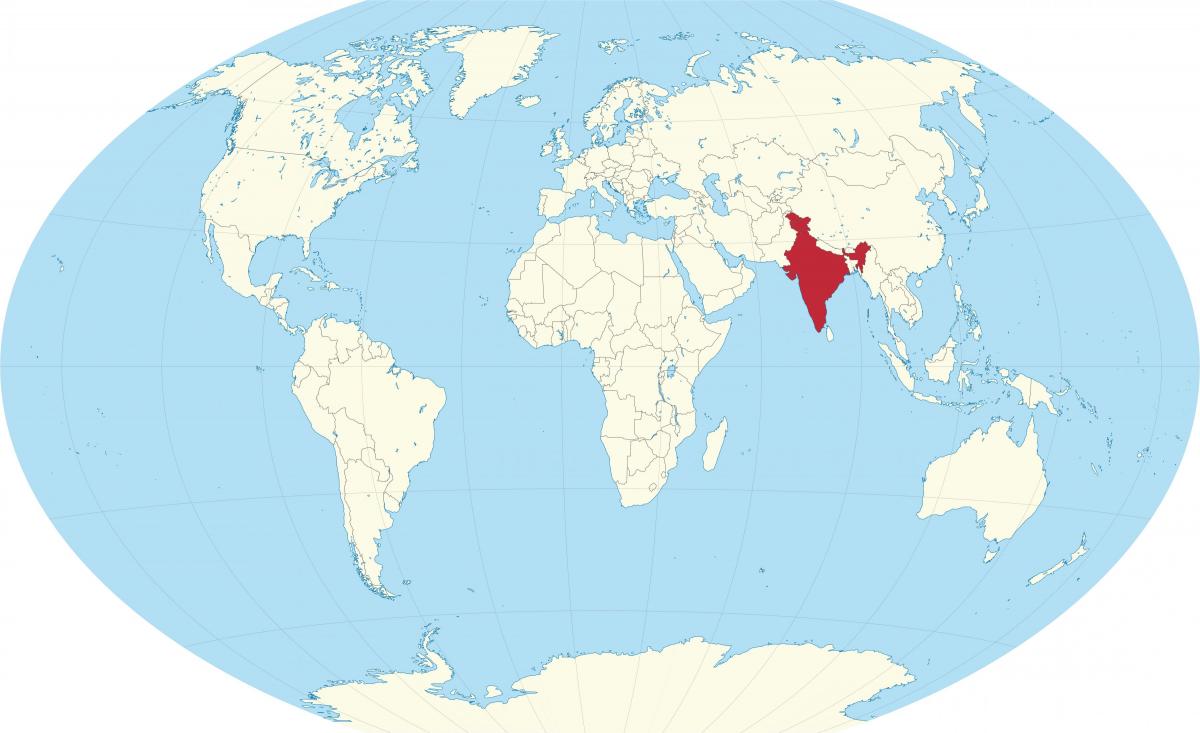 Położenie Indii na mapie świata