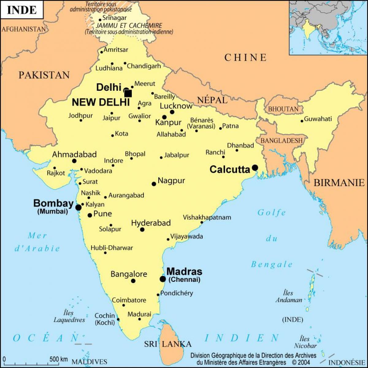 Mapa miasta Indii